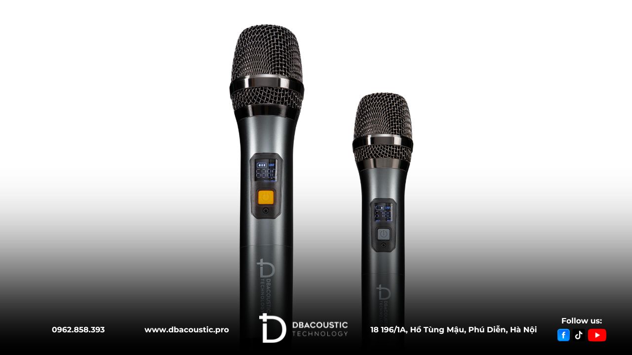 Loa Bookshelf Active Dbacoustic HS-6BK được trang bị 2 tay mic chất lượng cao.